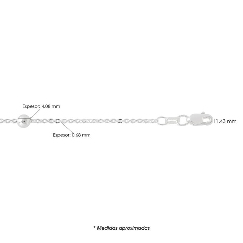 Cadena de Plata Ancla 40 Diamantada Viviana 400 0x1 Larga AN040DV40001LA