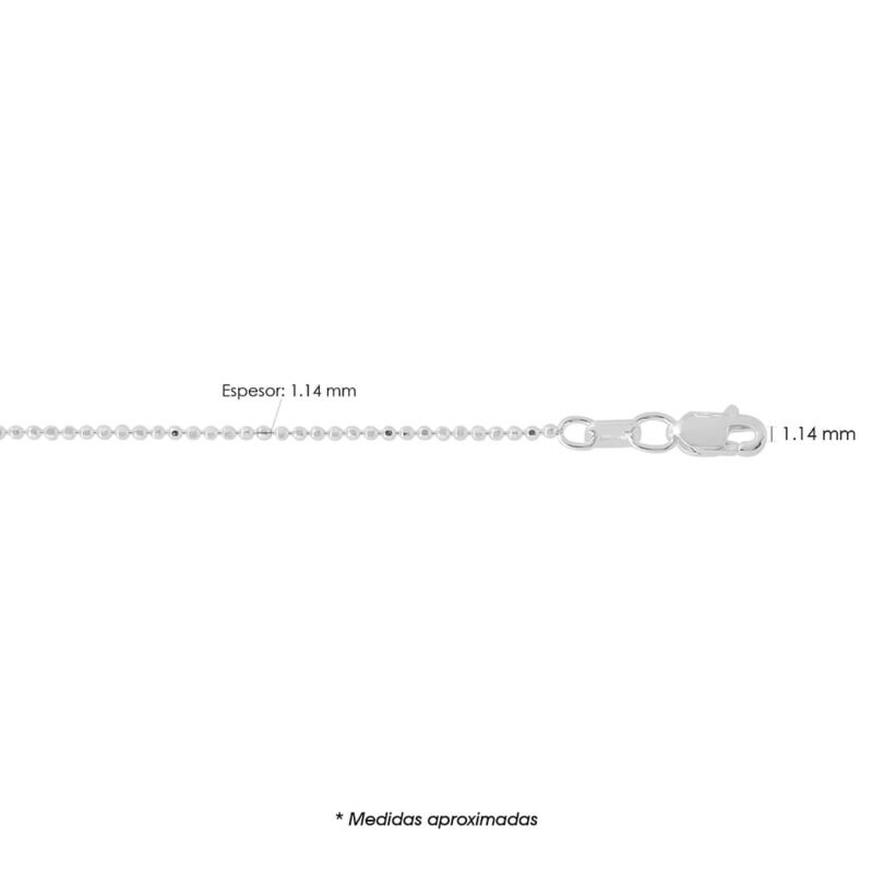 Cadena de Plata Bolitas 120 Diamantada BL120D