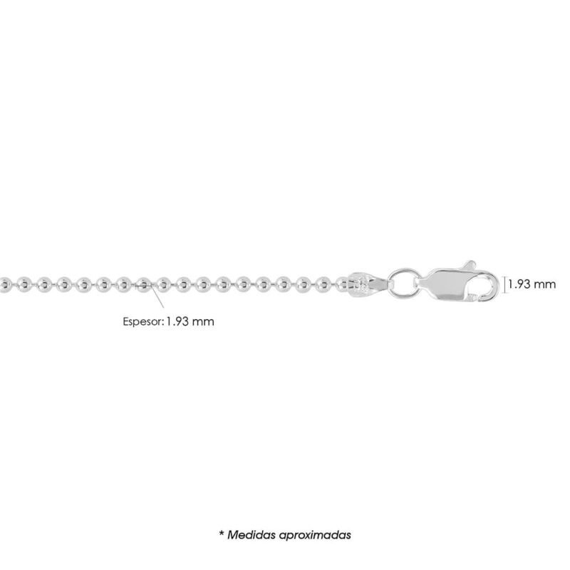 Cadena de Plata Bolitas 200 BL200