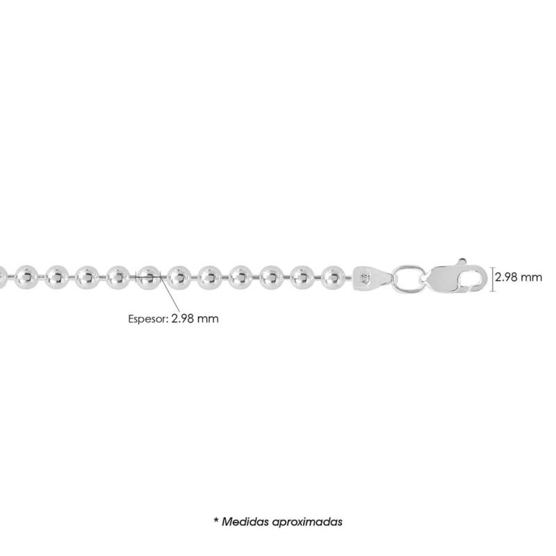 Cadena de Plata Bolitas 3000 BL300