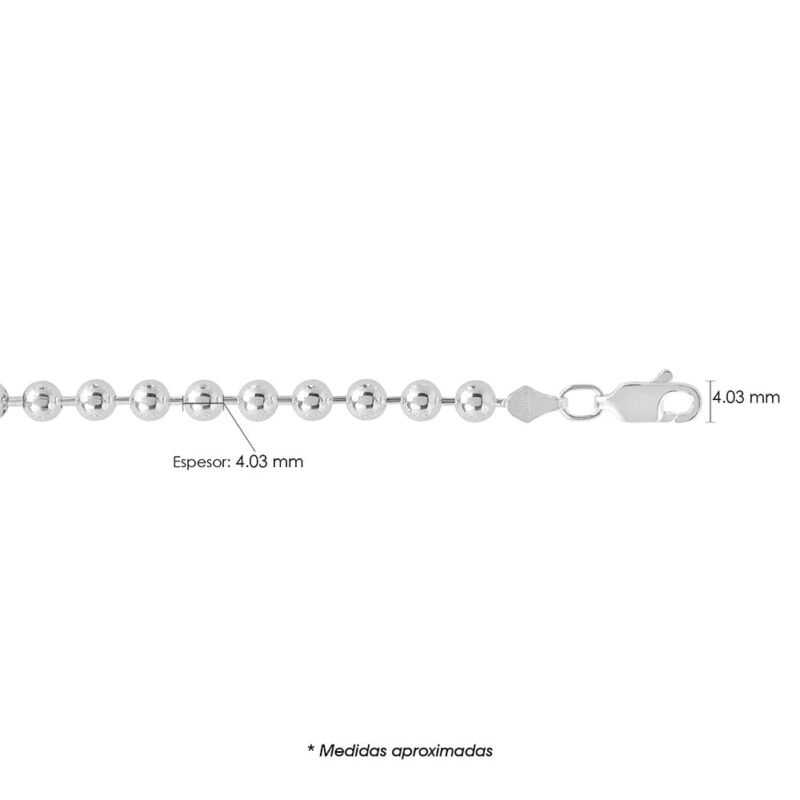 Cadena de Plata Bolitas 400 BL400