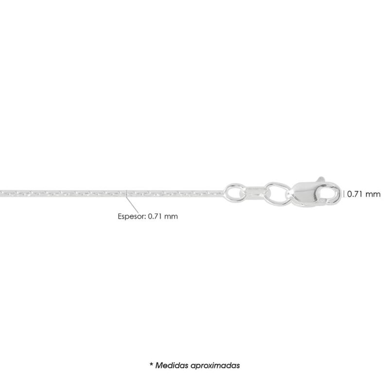 Cadena de Plata Cardano 40 Cuadrada CD040CU