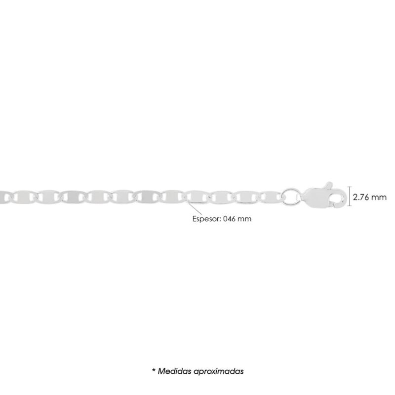Cadena de Plata Espejo 60 ES060
