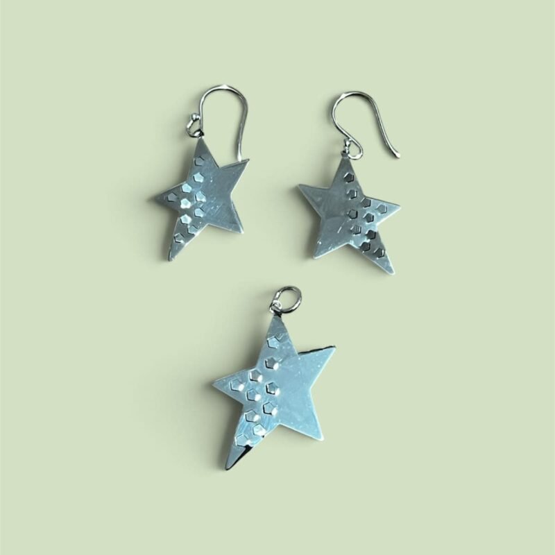 Aretes y Dije Estrella Fugaz