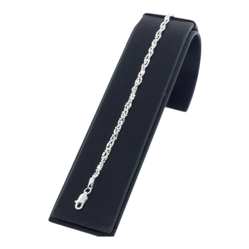 Pulsera de Plata Para Dama Trenzada Punto y Coma