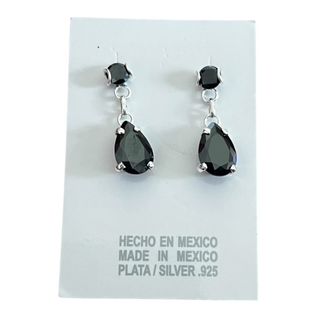 aretes con zirconia negro